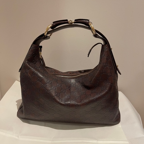 Gucci Handbags - Gucci Guccisima Horsebit Hobo Leather Shoulder Bag